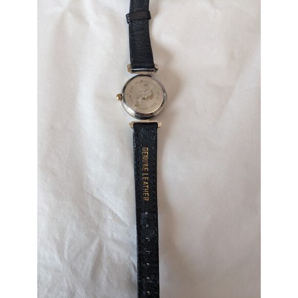 Express LA Women's Moon Phase Date Silver Tone Black Leather Strap Watch - Picture 6 of 8